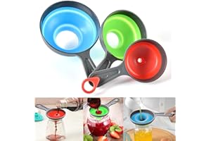 WUBAYI Einmachtrichter in der Küche verwendet - Lebensmittelqualität Silikon Faltbarer Küchentrichter 3-teiliges Set Großer Weithals Trichter Geeignet für Einmachgläser