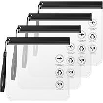 Alnicov 4er-Set Wasserdichte Transparente Reisebeutel 20x20 Cm - Flüssigkeitsbeutel Für Flughafen & Kosmetiktasche