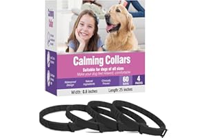 YFCACT Collare Calmante Per Cani Anti-Ansia Collare Per Cani Allevia Lo Stress E L'Ansia Da Separazione Nei Cani Collare Feromoni Cani Collare Per Cane Impermeabile Regolabile 25 Pollici Confezione Da 4