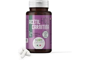 Scen Acetil Carnitina - ALC HCL - PH control, non acida, 100 vegcaps 500 mg, adatto anche vegan, prodotto in Italia, (1)