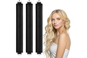 LOPHE Rizador de Pelo Sin Calor, 3Pcs Rizador Pelo Sin Calor de goma, Rizos Sin Calor, Rizador Pelo Ondas con Gancho, Persona Perezosa Rizador de Pelo para Cabello Largo Medio Corto