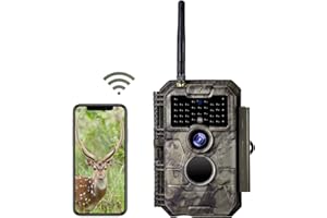 Folgtek WLAN Wildkamera 24MP 1296P mit Wireless Nachtsichtweite 23m 2,4"-Bildschirm IP66 Wasserdicht & 0,3s Auslösegeschwindigkeit für Tiere Beobachten