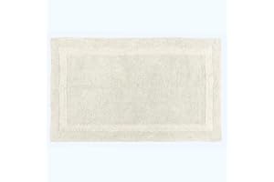 HOMESCAPES Extra Large Bath Mat, Luxury 1600gsm Super Soft 100% Cotton, Reversible Bathroom Mats Non-Slip, Washable, Super Absorbent, Quick-Dry, Cream Bathroom Rug, 70 x 120 cm