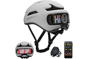 TMEOIIPY Casco da ciclismo con display a LED personalizzabile, casco da bici da strada e mountain bike con 8 prese d'aria e cinturino regolabile, fodera in EPS leggero, casco da bicicletta MTB
