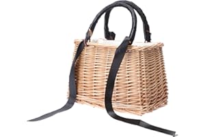 VALICLUD 1 Pc Cesto Di Fiori in Rattan Borsa Da Vacanza in Paglia Piccolo Cestino Intrecciato Con Manico Cestino Picnic Allaperto Borsa in Paglia Cotone Cesto Di Caramelle Regalo Mancare