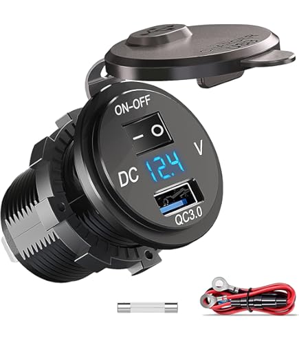 Presa USB Auto YGL QC3.0 Con Voltmetro - 2 Porte Impermeabili, 12V/24V Per Auto, Moto, Camper E Barche - Foto 3