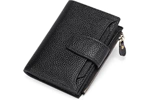 SENDEFN Cartera Mujer pequeña, Cartera Monedero Mujer Piel auténtica con 14 Ranuras para Tarjetas Bloqueo RFID Billetera Cuero auténtico Muy Suave Billetera Corta de Las Señoras Titular