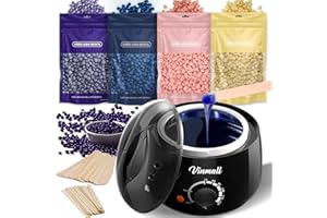VINMALL Waxing Kits Wax Heater for Hair Removal: 4 * 100g Hard Waxing Beads & 30 Waxing Sticks Waxing Machine Kit for Home Use Wax Kit Home Waxing Kit for Women/Men