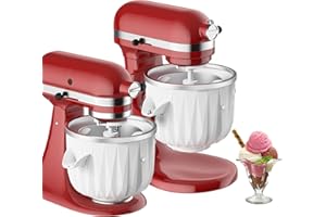 ‎GVODE GVODE Eismaschine Aufsatz für Kitchen aid Eismaschine Set, Eiscreme und Sorbet Gelato Maker, passend für Kitchenaid eismaschine, für 4,5-5Qt Standmixer und 5-6-7Qt Schüsselheber