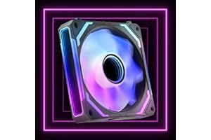 AsiaHorse COSMIQ Ventola per PC RGB da 120MM Reverse, 1 pezzi [FDB] [Dasiy Chain] 2000 RPM/68.5 CFM/2,05 MMH2O ARGB Ventola 5 V3 PIN ARGB e 12 V4 PIN PWM, durata 80,000 ore