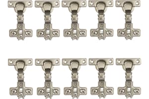 LIKERAINY 95 Grado Cerniera 26mm Battuta Interna senza Ammortizzatore con Montaggio Slide-on per Ante Mobili da Cucina Gabinetto Cerniere per Armadio Porta 10 Pezzi