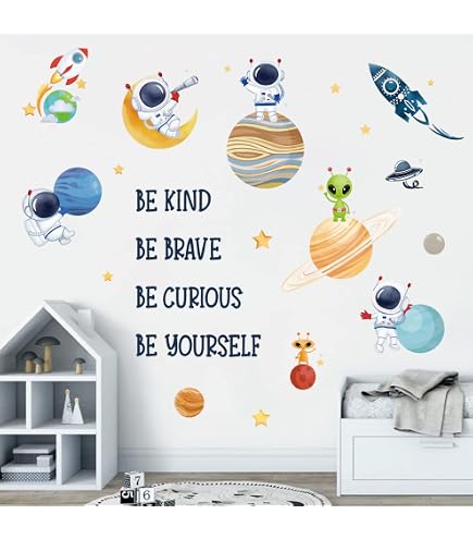 Pegatinas De Pared Infantiles - Decoración Con Globos Aerostáticos Y Frases Inspiradoras