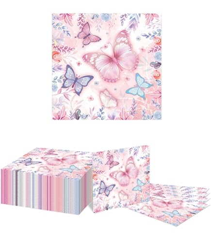 Serviettes En Papier Vintage Papillons - Lot De 20, 33x33cm, Triple Épaisseur | Pour Repas Ou Artisanat