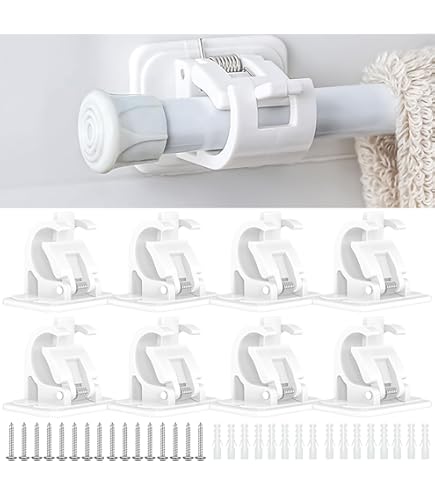 6 Supporti Per Tende Senza Foratura - Ganci Autoadesivi Per Bastoni Doccia E Tende - Foto 5