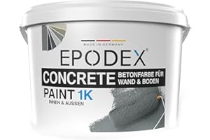 EPODEX 1K CONCRETE PAINT | Betonfarbe, Bodenfarbe & Wandfarbe | hochdeckend, UV-beständig, abriebfest | Innenbereich und Außenbereiche ohne stehendem Wasserkontakt | 1.1kg (7m²)