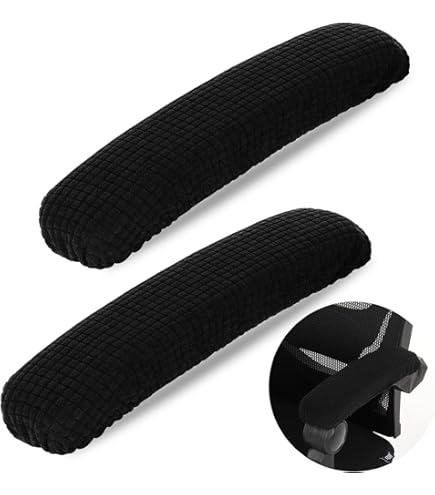 Copribraccioli Per Sedia Da Ufficio - 2 Pezzi, Spandex Elasticizzato, Nero - Foto 7