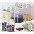 EOPTIFY 8 pcs Cereal Containers Sets Airtight Storage Containers, Leak proof Pantry Organizer Box Food Container for Kitchen, 2.5L & 1.9L Spice Containers, BPA free Plastic Food Dispensers for Rice
