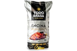 BIOOLIVERY LABS TODOBRASA Carbón Vegetal Barbacoa ENCINA Premium Ecológico · Saco 15 KG Doble Protección Caja Anti-Rotura · Carbón BBQ Calidad Profesional Nacional · Especial Parrilla Vasca & Horno Brasa Jospering