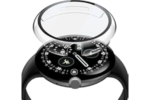 Piuellia 2 Pack Hard Case with HD Tempered Glass Screen Protector for Google Pixel Watch 4 45mm, Scratch Resistant Easy Installation PC Protective Cover for Pixel Watch4, Transparent