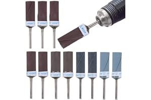 BOXOB 12pcs 400-2000 Grit Sanding Drums for Dremel Rotary Tool, Rotary Tool Bits Sander Set Bands Mandrels for Wood Plastic Metal Grinding Polishing