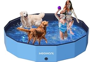 Meowant Piscine pour Chiens, Piscines Pliables pour Chiens de Grande Taille, Piscine de Bain pour Animaux de Compagnie, Baignoire Portable antidérapante pour Chien Intérieure et Extérieure (180 * 30)