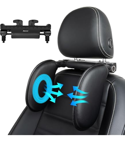 Appuie-tête Voiture Réglable 360° Spurtar - En Mousse Mémoire - Pour Enfants Et Adultes - Noir - Compatible Rehausseur