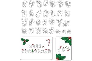 CRASPIRE Christmas Clear Stamps Initials Letter Snowflake Silicone Stamp Seal Transparent Silicone Stamps for Christmas Card Making Decoration DIY Scrapbooking Embossing Decor Craft