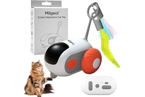Milgeol Turbo Tail 3.0, zabawka dla kota, Turbo Tail, inteligentny pilot, elektryczna interaktywna zabawka dla kota, ładowana przez Type-C (pomarańczowy)