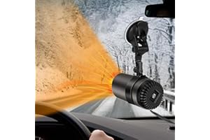 PAPOIYA Car Heater,12V Portable Car Heater, Car Heater That Plugs into Cigarette Lighter, Defroster for Car Windshield, 2 in 1 Heating & Cooling Fast Heating Defrost Defogger with Suction Holder (Black)