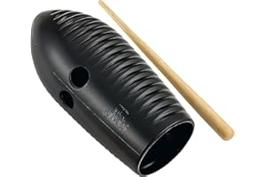 Nino Percussion Mini Guiro Instrument - Musical Instrument for Children from 3 Years - Plastic, Black (NINO581BK)