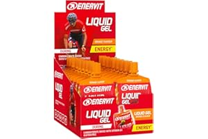 Enervit, Gel Líquido de Naranja, Idóneo para Deportes de Resistencia, Aporta 30 Gramos de Hidratos de Carbono, con Maltodextrina, Fructosa y Vitamina B1, Envase de 18 de 60 Mililitros