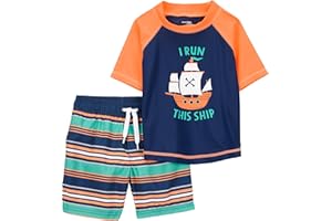 Simple Joys by Carter's Swimsuit Trunk and Rashguard Set Juego de protección de Sarpullido Bebé-Niños (Pack de 1)
