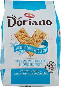 Doria - Doriano Cracker a Ridotto Contenuto di Sale - Fragranti e Croccanti - Confezione da 24 Pacchetti