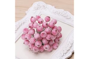 Yushu - 40 pezzi in schiuma di simulazione per glassare frutta decorativa – mini bacche di frutta ghiacciata – fiore artificiale di agrifoglio – decorazione per scatole di caramelle nuziali