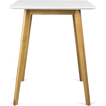 DuNord Design Bartisch Stehtisch weiß 105cm Tresentisch Buche Massiv