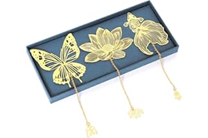 UpUDo 3 Pièces Ensemble Papillon Marque-pages en métal Signets pour cadeaux d’anniversaire Noël Saint-Valentin Écrivains Enseignants Amis Amateurs de livres Lecteurs Mères Enfants