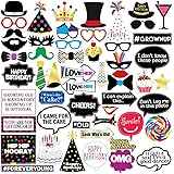 Sterling James Co. Funny Birthday Photo Booth Props - 47 Pieces - 21st - 30th - 40th - 50th - 60th - 70th - 80th - 90th – Bir