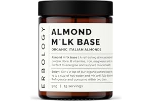 Erbology Base de lait d'amande bio 90 g – Pressé à froid – Fraîches en petits lots – Rapport d'extraction 3:1 – Directement d'une ferme italienne – Sans OGM