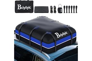 BCIYIIYIC 595L Dachbox Auto Dachtasche Dachkoffer, 1000D wasserdichte Dachgepäckträger Gepäckbox für Alle Fahrzeuge Mit/Ohne Gepäckträger (21 Kubikfuß（Blau/Black）