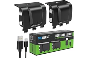 YCCTEAM Rechargeable Controller Battery Pack für die Serie X/S, 2x1000mAh Xbox Battery Pack mit 2,5 Stunden Fast Ladet Play und Ladung Kit mit 2ft Typ-C USB-Ladekabel für Xbox-Serie drahtlose Fernbedienung