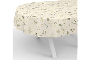 ANRO Wachstuchtischdecke Wachstischdecke Wachstuch Tischdecke abwaschbar Gartentischdecke Wasserabweisend Oval 180x140cm Schnittkante Canada Floral