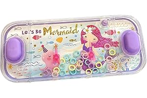 BLUECHOLON Mini jeux d'eau à anneaux pour filles et garçons. Jeu d'adresse de voyage Aguaplay. Water Geme. Aqua Play (sirènes 2 boutons, violet)