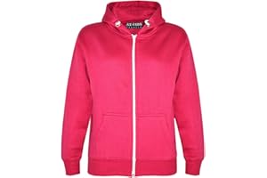 A2Z 4 Kids Girls Boys Classic Plain Full Zip-Up Hooded Zipper Top Jacket Warm Zipped Coat Long Sleeve PE School Sweat Hoodie Casual Fashion Children For Girls Boys Age 2-13 Years