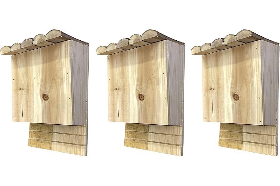 Selections Large Wooden Bat Roosting Nesting Box Wildlife Habitat Shelter - Pack of 3