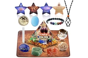 Yunoun Horoscope Orgone Pyramid, Healing Crystals, Zodiac Stones with Birthstones, Astrology, Reiki, Energy,Meditation(Cancer)