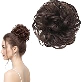 GLUN® Women Stylish Hair Messy Bun, Natural Brown Colour Pack of 1, Accessories For Hair Extension, Artificial Fake Hair Doug