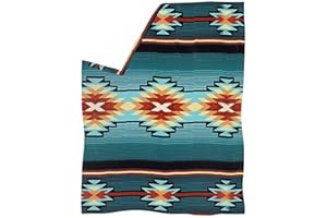Aoopistc Southwest Native Tribal American Throw Blanket for Kid Teen Adult, Navajo Aztec Geometric Print Blanket Lightweight Cozy Blankets Warm Sofa/Couch/Bed/Chair Flannel Blankets, Green