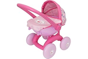 HTI Peppa Pig My First wózek dziecięcy 4 w 1, w tym zdejmowane łóżeczko do przenoszenia i krzesełko dla niemowląt, różowo-biała świnka Peppa tematyczna wózek dziecięcy i wózek dziecięcy zabawki dla dzieci