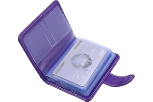 wisdompro Porta Carte di Credito RFID Secure, Porta Tessere con 20 Scomparti e 7 Piccole Griglie, per Uomo e Donna Carta D'identità, Carte di Credito, Scheda SD, Moneta, Viola (Verticale)