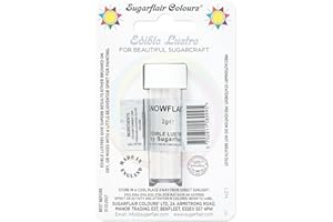 SUGARFLAIR COLOURS Sugarflair Snowflake Edible Lustre Dust, Add a Lustrous Shine to Cakes or Decorations. Brush On or Add Rejuvenator to Create Eye-Catching Edible Paint, Gives Shine to Your Bakes - 2g